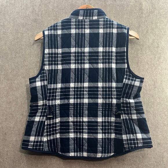 Croft and Barrow Blue and White Quilt Vest Size PM - Picture 4 of 7